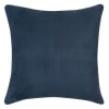 Cuscino in similpelle scamosciata blu navy, 40x40 cm